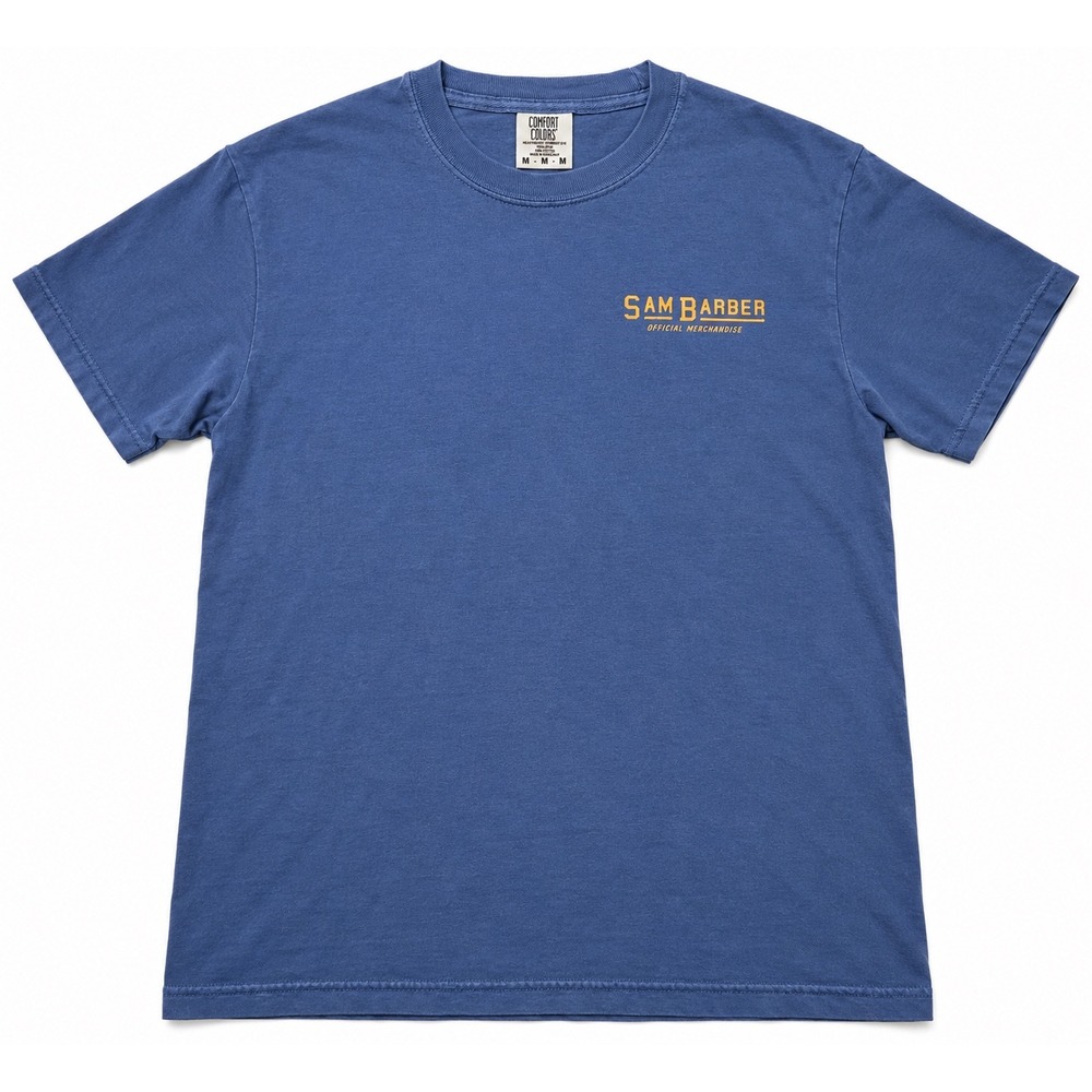 Sam Barber Official Merchandise Country Music Graphic T-Shirt Blue Medium
